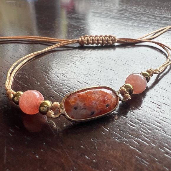 eye candy Jewelry Sunstone Affirmation Friendship Bracelet Orange